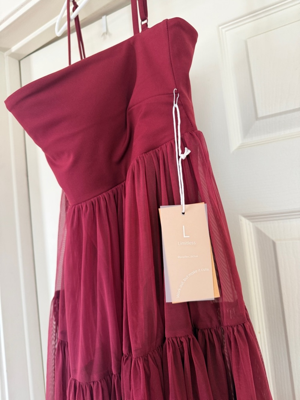 NEW Popflex Pirouette Babydoll Dress - Crimson - Picture 5 of 12